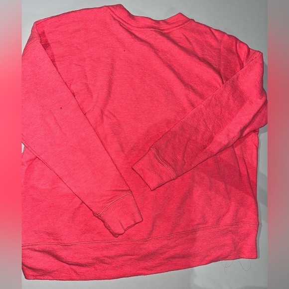 Aerie REAL Neon Coral Terry Sweatshirt Terrycloth Pullover Beach Vacation - Picture 6 of 6